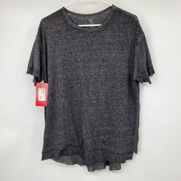 NWT We The Free People Evereve Cloud Nine Short Sleeve Charcoal Grey Tee Shirt S - Picture 1 of 10